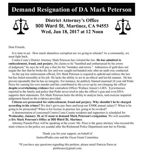 DEMAND PETERSON RESIGN!